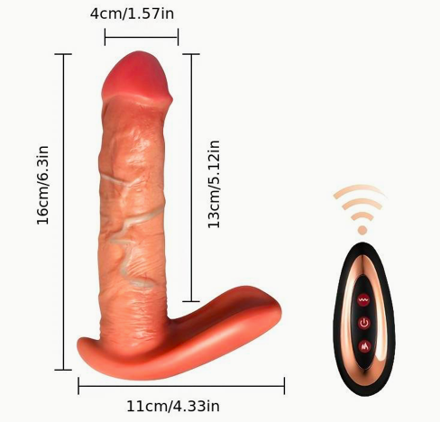 Dương vật giả rung thụt có nhiệt giãn to gắn quần lót điều khiển